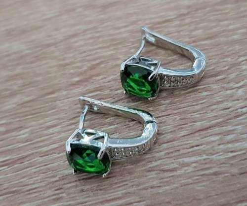 Eve Lurent Green Crystal Sapphire Gem Ring,Earrings & Pendant Set Gold Plated Wedding Ring
