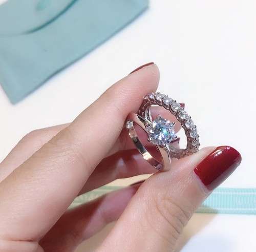 Dual Ring Set  **Simulated Diamond Ring**  6 prong bridal wedding Ring for Women