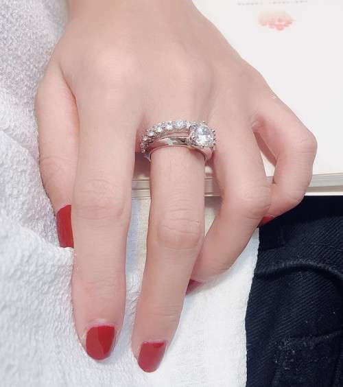 Dual Ring Set  **Simulated Diamond Ring**  6 prong bridal wedding Ring for Women