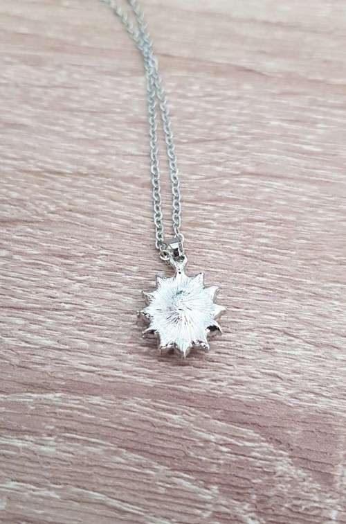 Princess Kate Blue Crystal Sapphire Gem Pendant with Chain Gold Plated