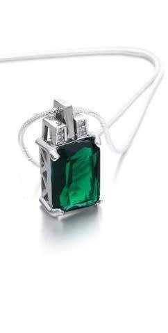 Misso Classic Green Crystal Sapphire Gem Pendant