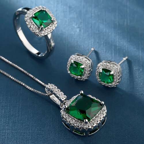 lady Eve  Green Crystal Sapphire Gem Earrings