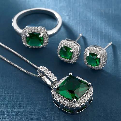 lady Eve  Green Crystal Sapphire Gem Earrings