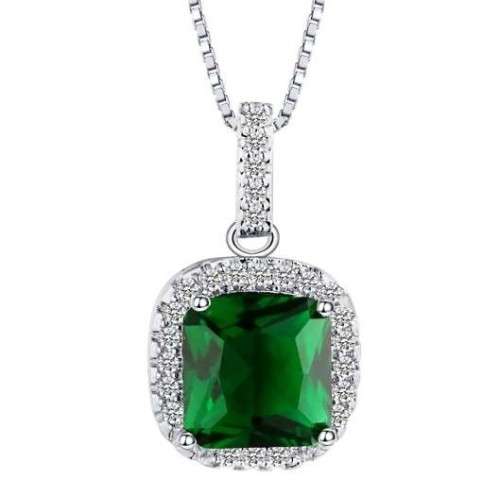 lady Eve  Green Crystal Sapphire Gem Pendant