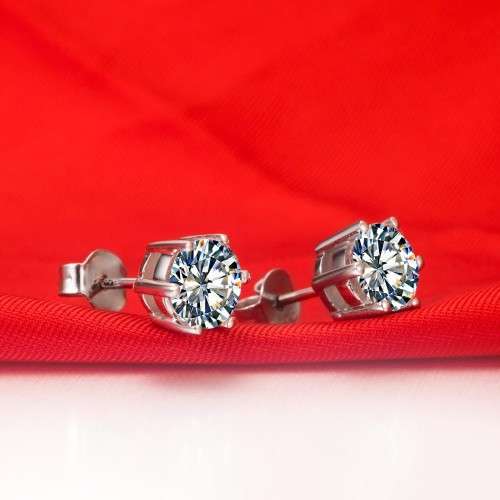 Princess White Crystal Sapphire Earrings  Set