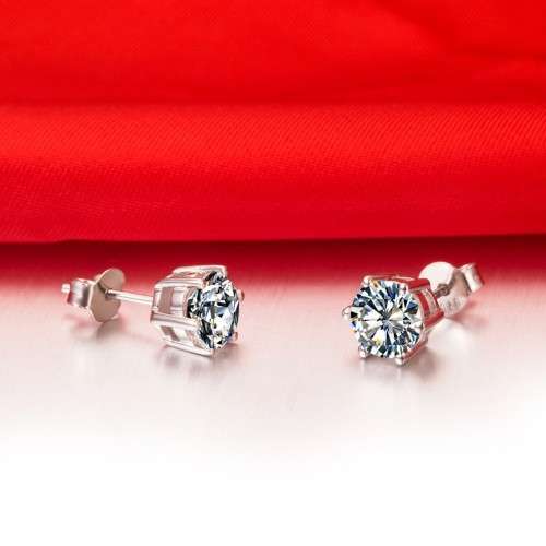 Princess White Crystal Sapphire Earrings  Set