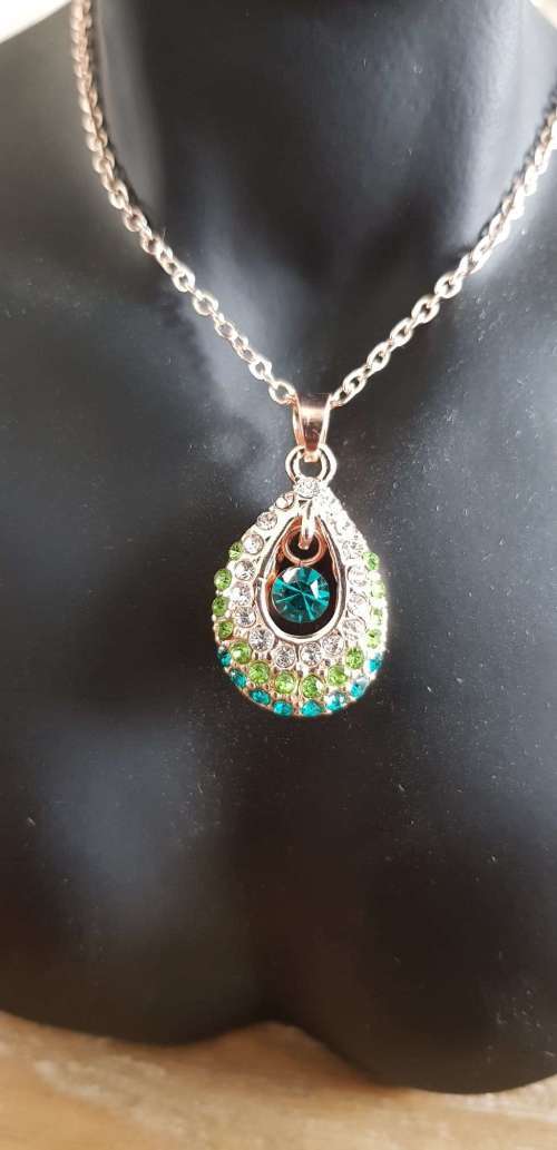 Angel water Green Rhinestones Pendant fashion Jewelry