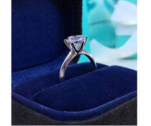 Silver Ring  6 prong  wedding Ring for Women 925 Sterling Silver