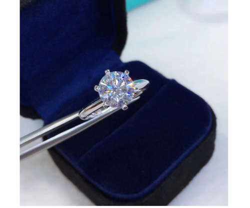 Silver Ring  6 prong  wedding Ring for Women 925 Sterling Silver