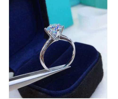 Silver Ring  6 prong  wedding Ring for Women 925 Sterling Silver