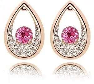 Angel water Pink Rhinestones Pendant with chain