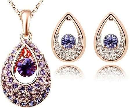 Angel water Amethyst Rhinestones Pendant with chain