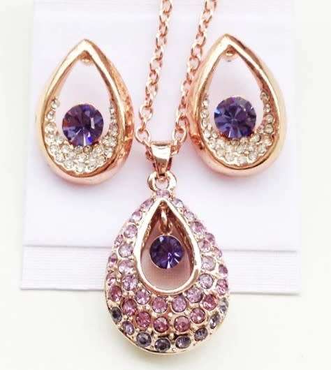 Angel water Amethyst Rhinestones Pendant with chain