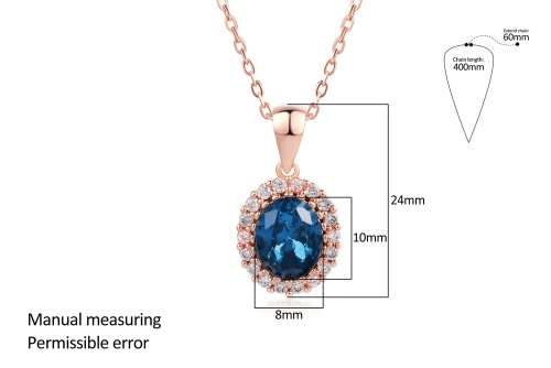 Villa Rose Rose gold Blue Austrian Crystal jewelry set 3pcs ring + necklace earrings for woman