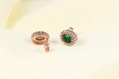 Villa Rose Rose gold Emerald  Austrian Crystal jewelry set 3pcs ring + necklace earrings for woman