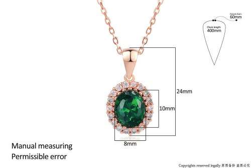 Villa Rose Rose gold Emerald  Austrian Crystal jewelry set 3pcs ring + necklace earrings for woman
