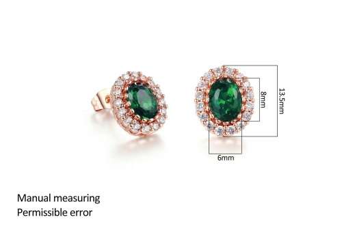 Villa Rose Rose gold Emerald  Austrian Crystal jewelry set 3pcs ring + necklace earrings for woman