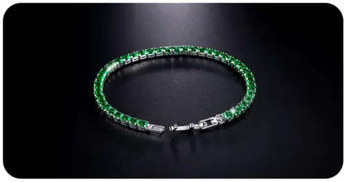 Luxury 4mm Tennis Bracelets Emerald Green Iced Out Chain Crystal Bracelet For Women