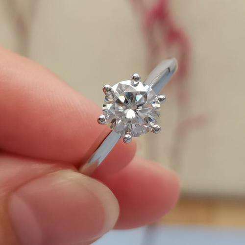 Solitaire Tiffany  1.00ct Moissanite D/VVS1  Engagement Ring Set in Sterling Silver **Certified*