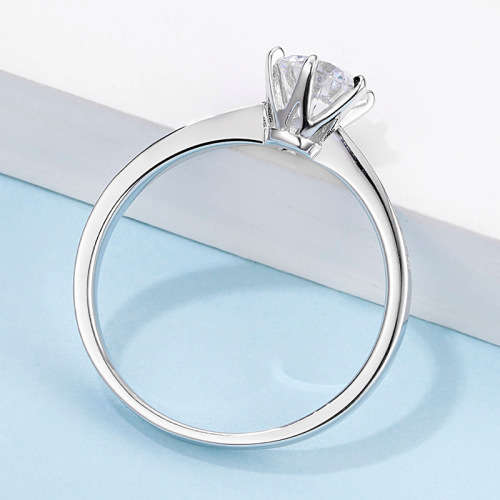 1.00cts Six-Prong Vintage Moissanite D/VVS1  Engagement Ring in Sterling Silver**Certified**