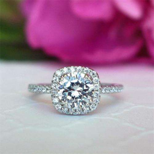 Elegant Halo 1.00ct Moissanite D/VVS1 Engagement Ring Set in Sterling Silver**Certified**