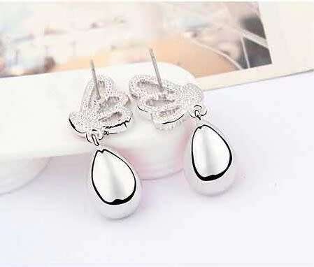 Austrian  Aqua Blue Crystal butterfly Earrings,Pendant Set