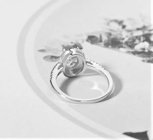 Oval Crystal Promise Rings Rose Wedding Engagement Ring