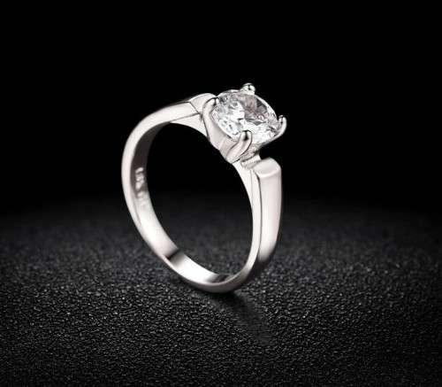 1.30Cts Classic 7mm Color and Silver  4 Prong Setting Engagement Ring For Women