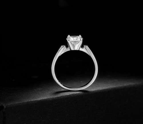 1.30Cts Classic 7mm Color and Silver  4 Prong Setting Engagement Ring For Women