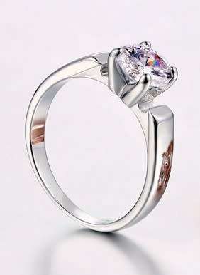 1.30Cts Classic 7mm Color and Silver  4 Prong Setting Engagement Ring For Women