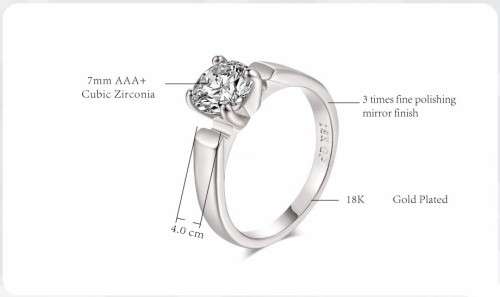 1.30Cts Classic 7mm Color and Silver  4 Prong Setting Engagement Ring For Women