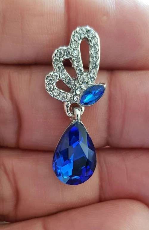 Austrian Royal Blue Crystal butterfly Earrings
