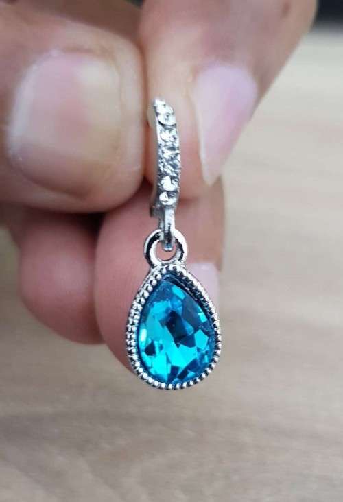 Crystal Flame Aqua Blue Water Tear Drop earrings fashion jewelry