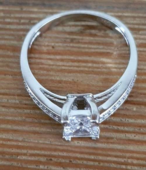 Princess Cut Crystal Promise Ring Wedding Engagement Ring