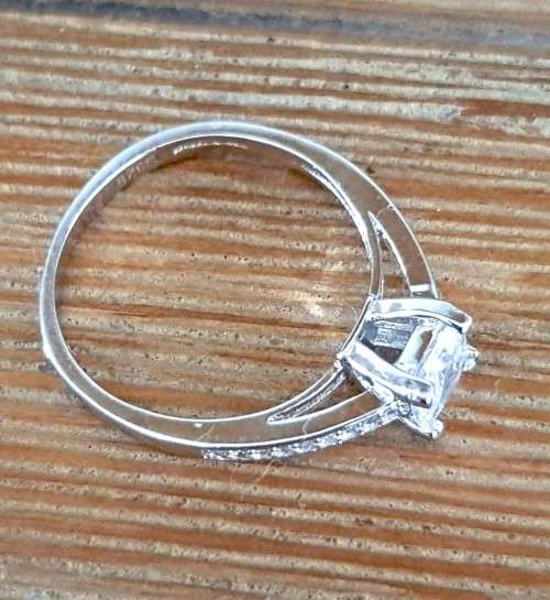 Princess Cut Crystal Promise Ring Wedding Engagement Ring