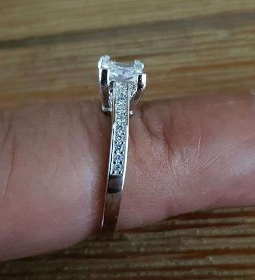 Princess Cut Crystal Promise Ring Wedding Engagement Ring