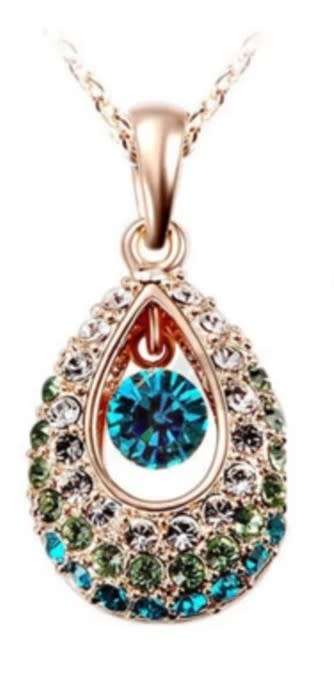 Angel water Blue/Green Rhinestones Pendant fashion Jewelry