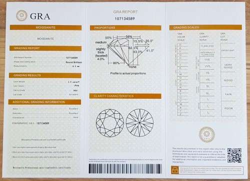 **Certified Moissanite** 2ct Rare Pink Moissanite Loose Stone  Color VVS1 Excellent Cut