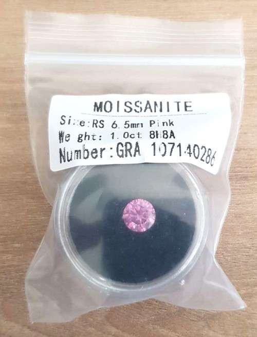 **Certified Moissanite** 1.00ct Rare Pink Moissanite Loose Stone  Color VVS1 Excellent Cut