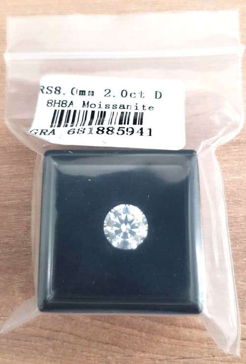 **Certified Moissanite** 2.00ct Moissanite Loose Stone  Colour D/VVS1 Excellent Cut