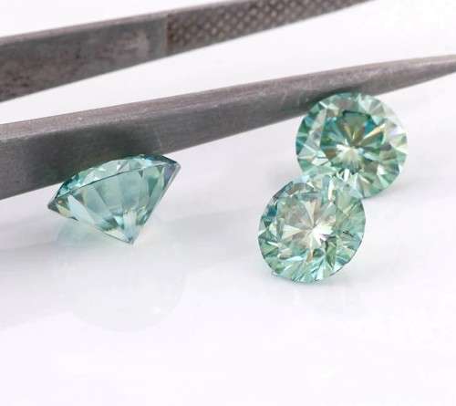 **Certified Moissanite** 1.00ct Moissanite Loose Stone  Colour Blue/Green Excellent Cut
