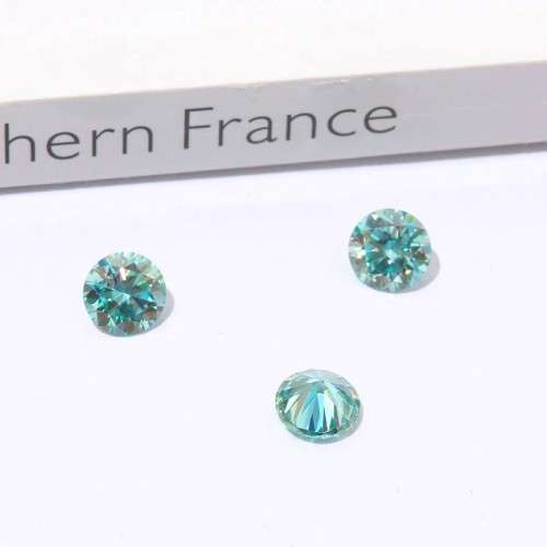 **Certified Moissanite** 1.00ct Moissanite Loose Stone  Colour Blue/Green Excellent Cut