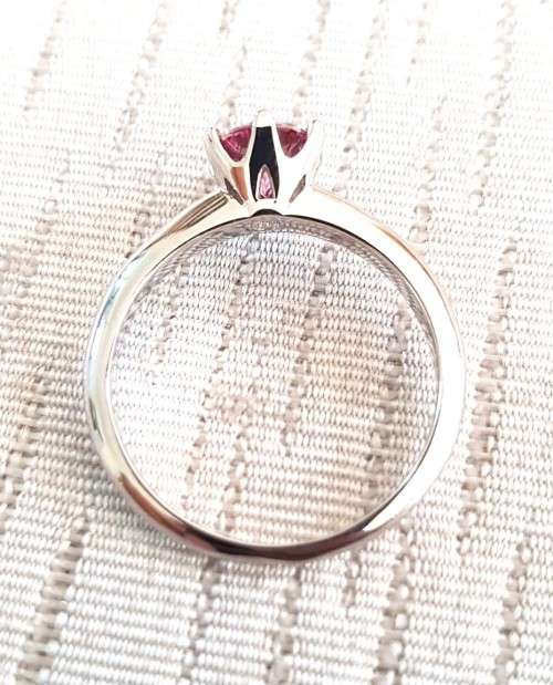 Solitaire Pink 1.00ct Moissanite D/VVS1  Engagement Ring Set in Sterling Silver **Certified*