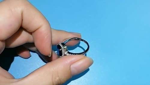 Sapphire Blue Cushion Cut  Crystal  Ring for Women