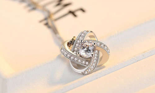 Four Leaf Clover Choker Necklace & Earrings Set  Flower 925 Sterling Silver Pendant Jewelry