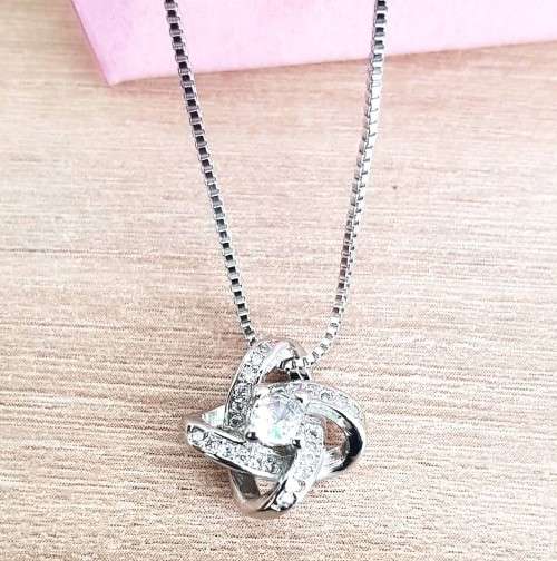 Four Leaf Clover Choker Necklace & Earrings Set  Flower 925 Sterling Silver Pendant Jewelry