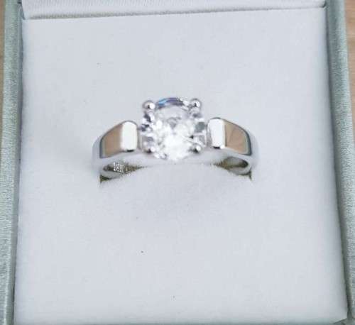 1.30Cts Classic 7mm Color and Silver  4 Prong Setting Engagement Ring For Women