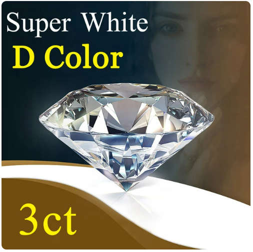 3.00ct Moissanite **Certified Moissanite**Loose Stone  Colour D/VVS1 Excellent Cut