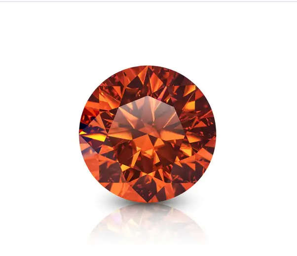 Moissanite 1ct Orange VVSI ROUND **GRA Certified **BRILLIANT CUT