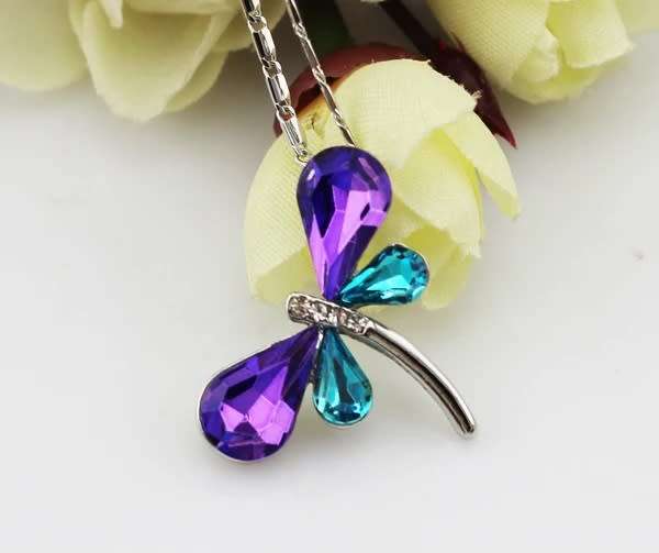 Austrian Crystal dragonfly  Pendant necklace  fashion Jewellery for woman